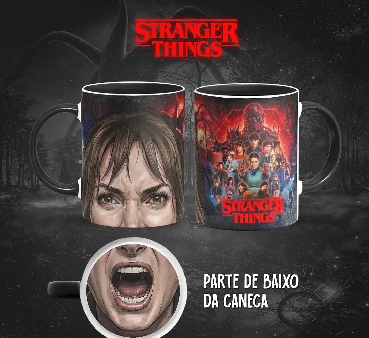 13 Artes para Caneca Bocão Stranger Things em Png 8