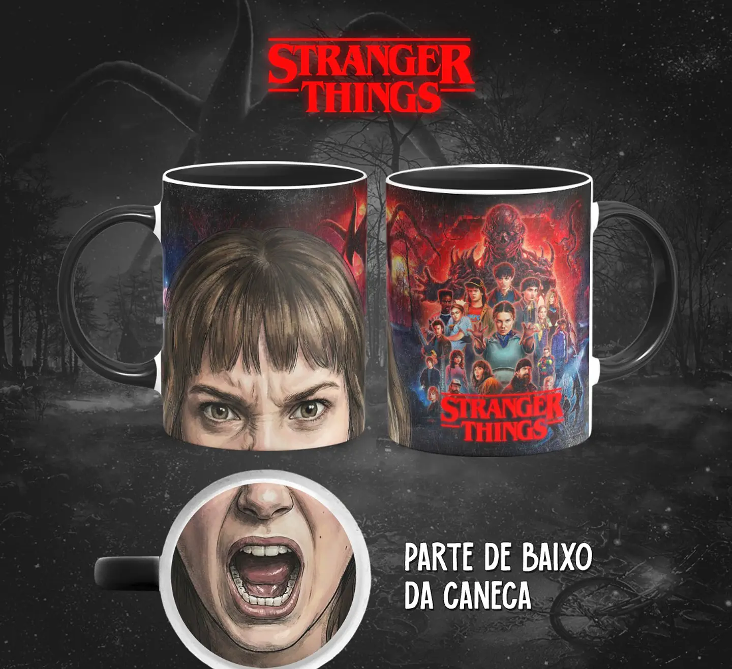 13 Artes para Caneca Bocão Stranger Things em Png 9