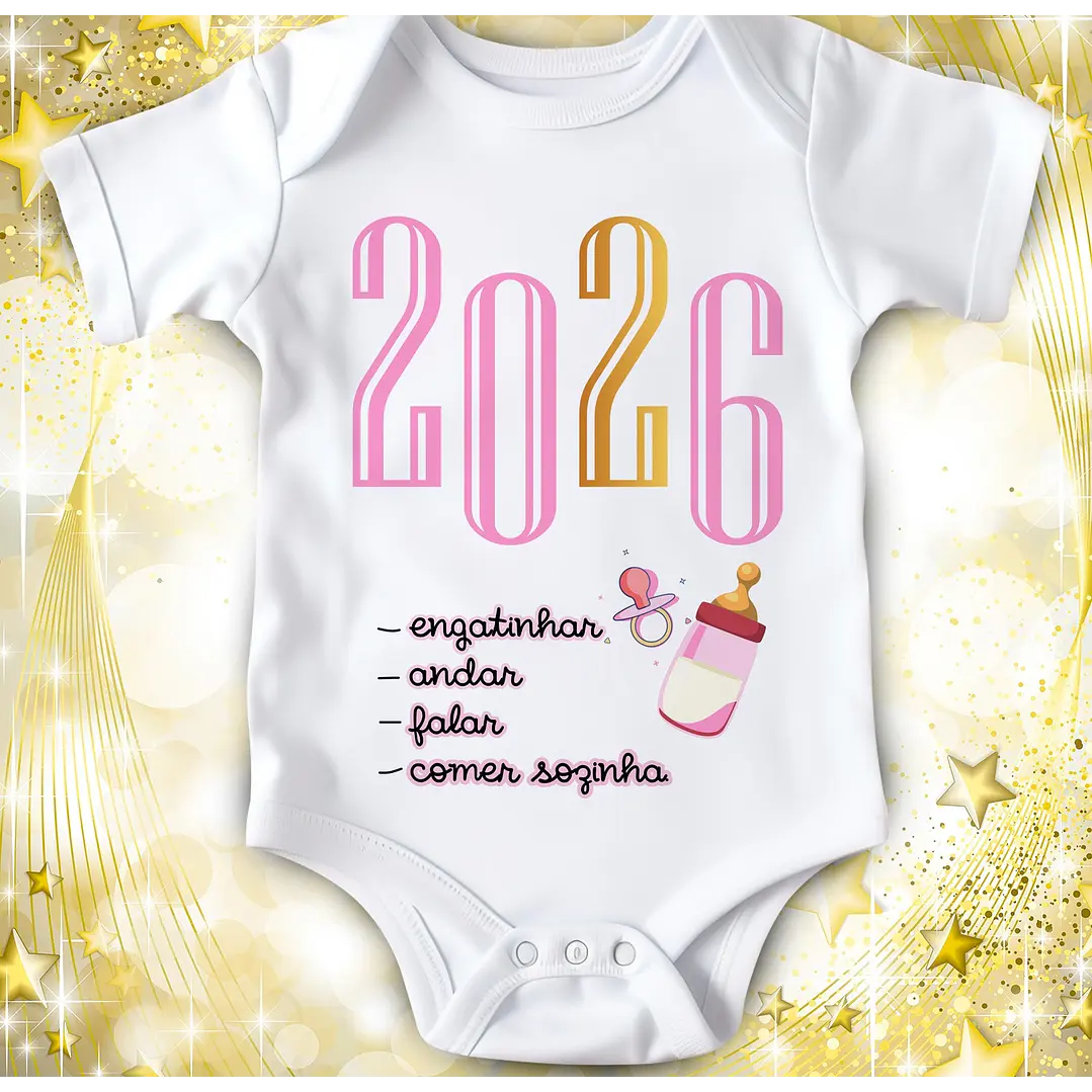 14 Artes para Camisa ou Body Ano Novo 2026 Arquivo Editável  3