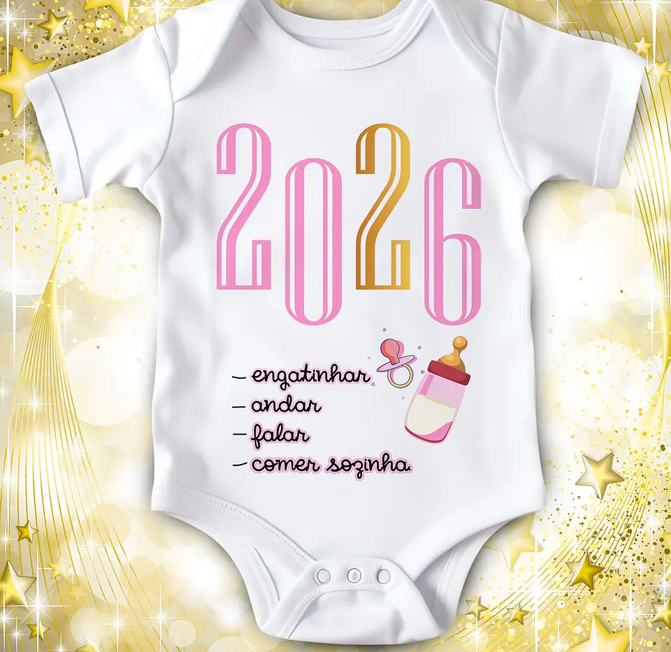 14 Artes para Camisa ou Body Ano Novo 2026 Arquivo Editável  3
