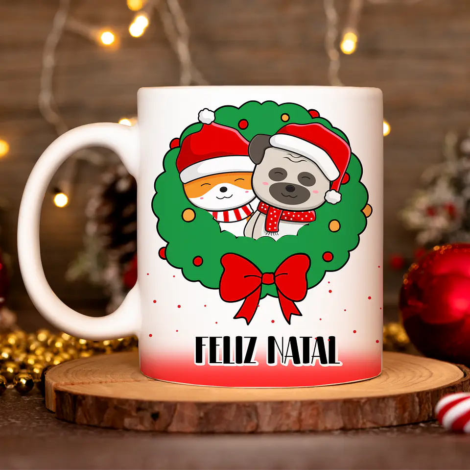 20 Artes para Caneca Natal Gatinhos em Linhas Arquivo em Png 3