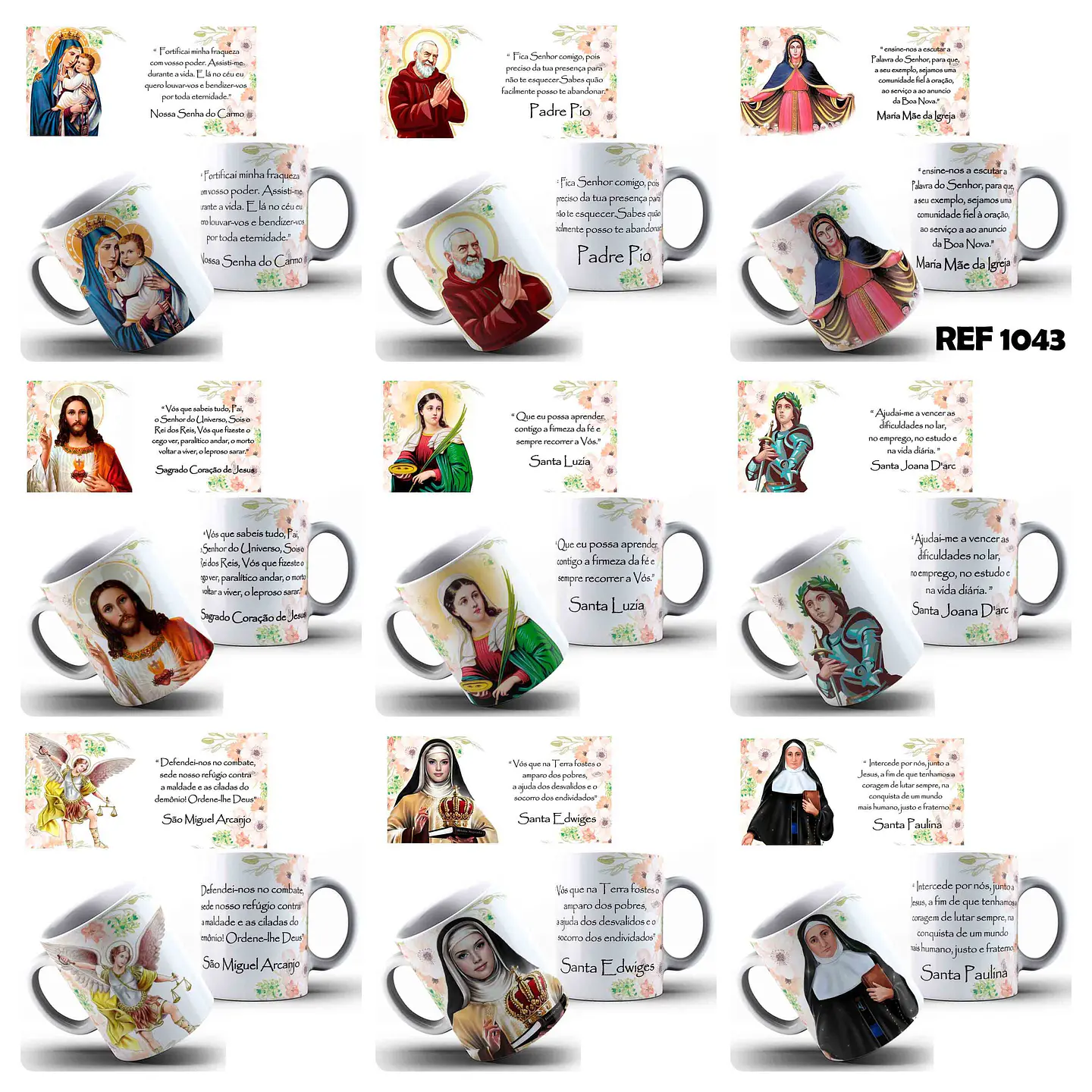 44 Artes para Canecas Santos Católicos Arquivo Editável  3