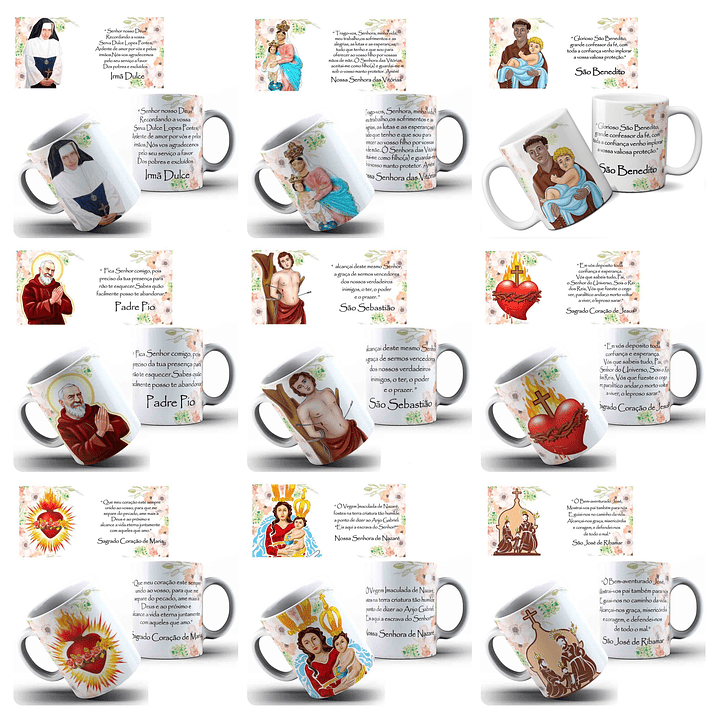 44 Artes para Canecas Santos Católicos Arquivo Editável  5