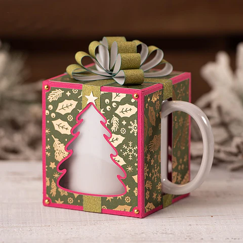 Arquivo Caixa Box para Caneca Arvore de Natal Arquivo em Svg 