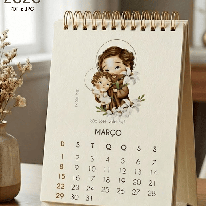 Arquivo Calendário de Mesa Santinhos 2026 Arquivo em Pdf  7