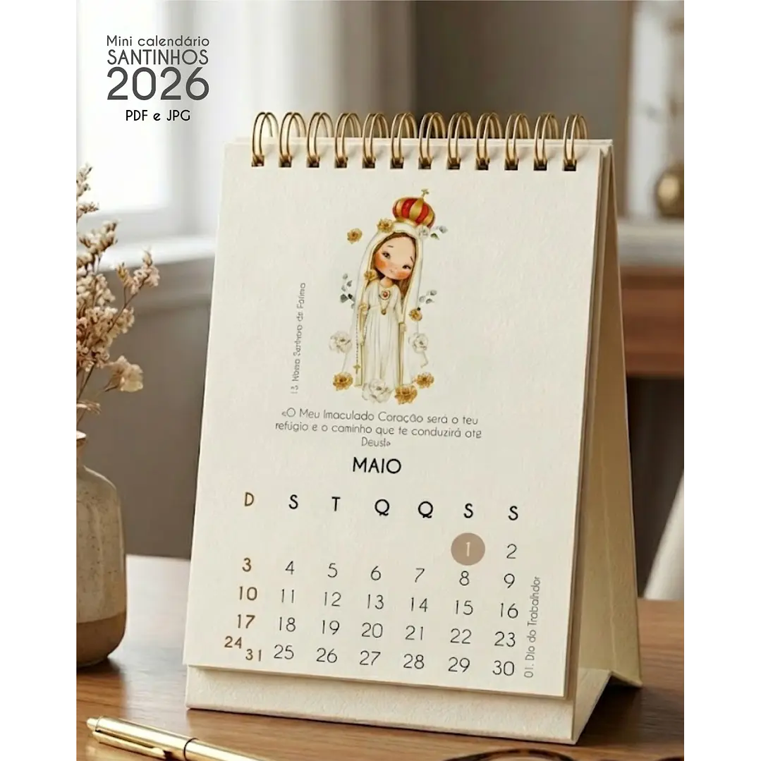 Arquivo Calendário de Mesa Santinhos 2026 Arquivo em Pdf  8