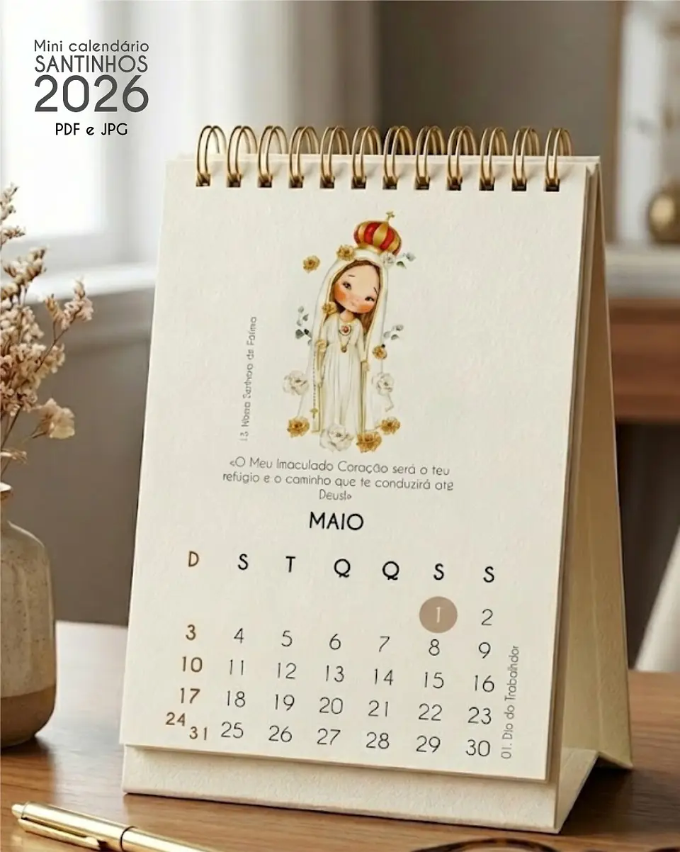 Arquivo Calendário de Mesa Santinhos 2026 Arquivo em Pdf  8