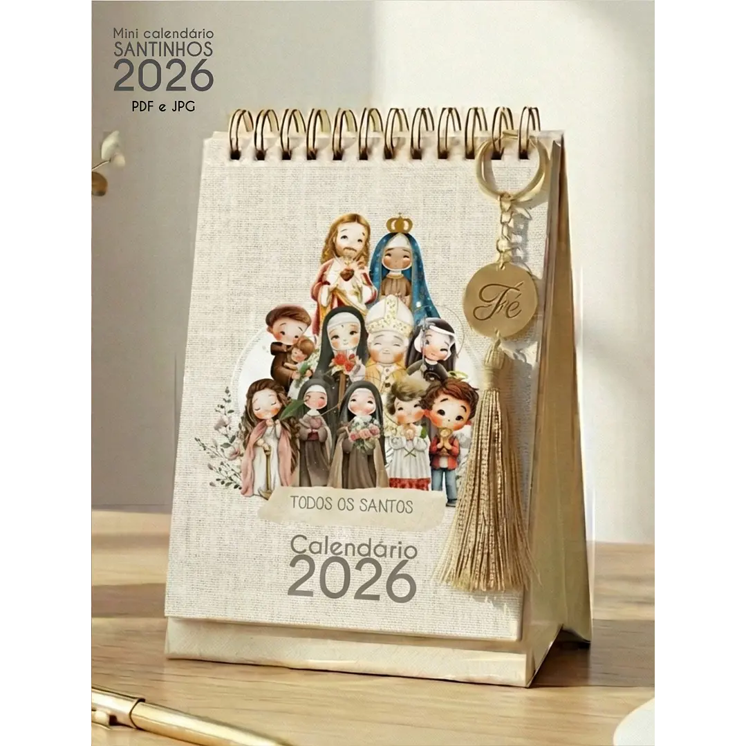 Arquivo Calendário de Mesa Santinhos 2026 Arquivo em Pdf  12