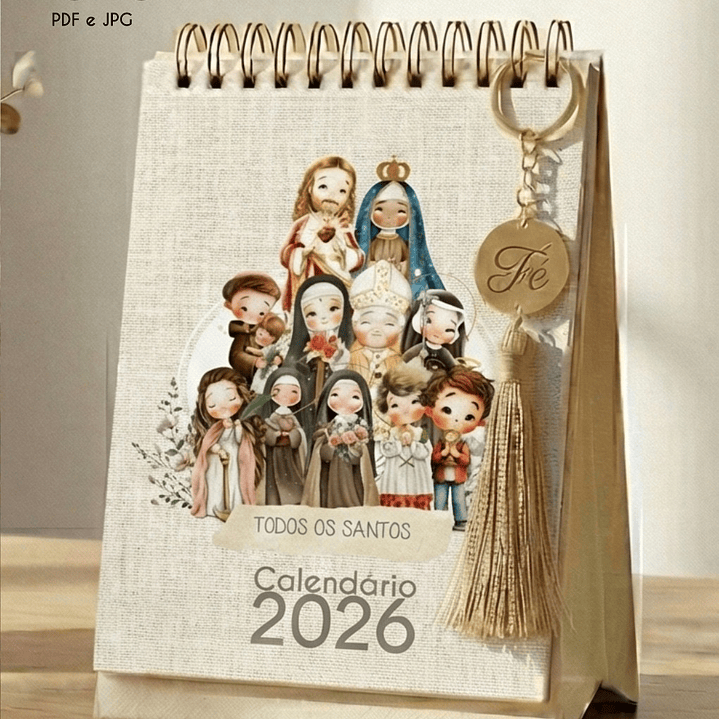 Arquivo Calendário de Mesa Santinhos 2026 Arquivo em Pdf  12