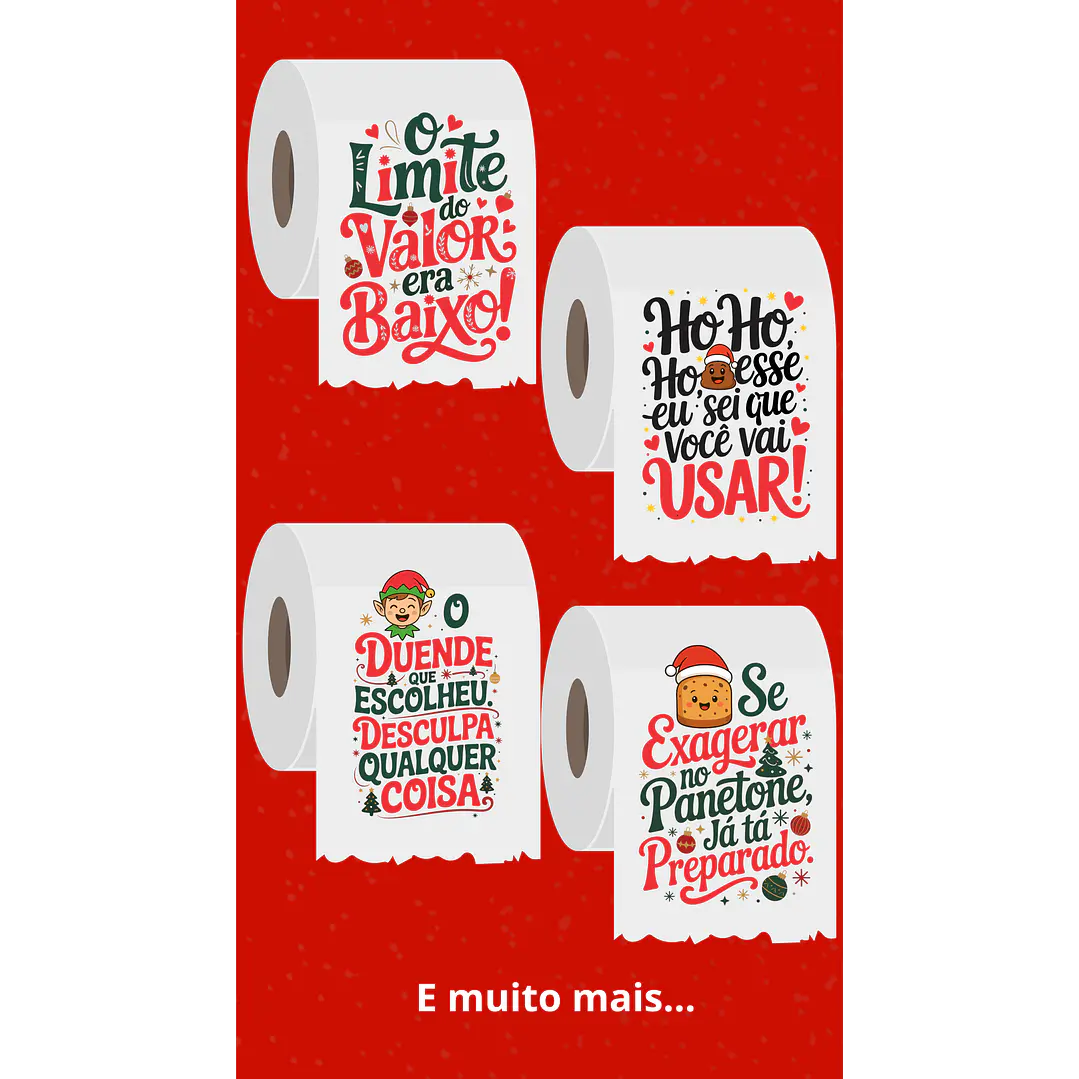 Arquivo para Sublimar Papel Higienico Natal Secreto Zueira Arquivo em Png 2