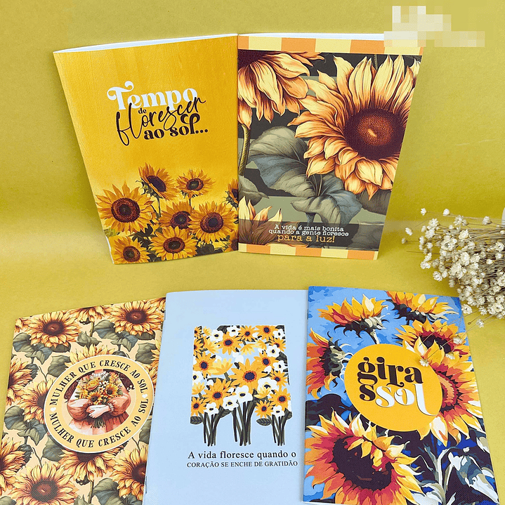 Combo encadernação + Kit digital Girassol Arquivo em Png 5