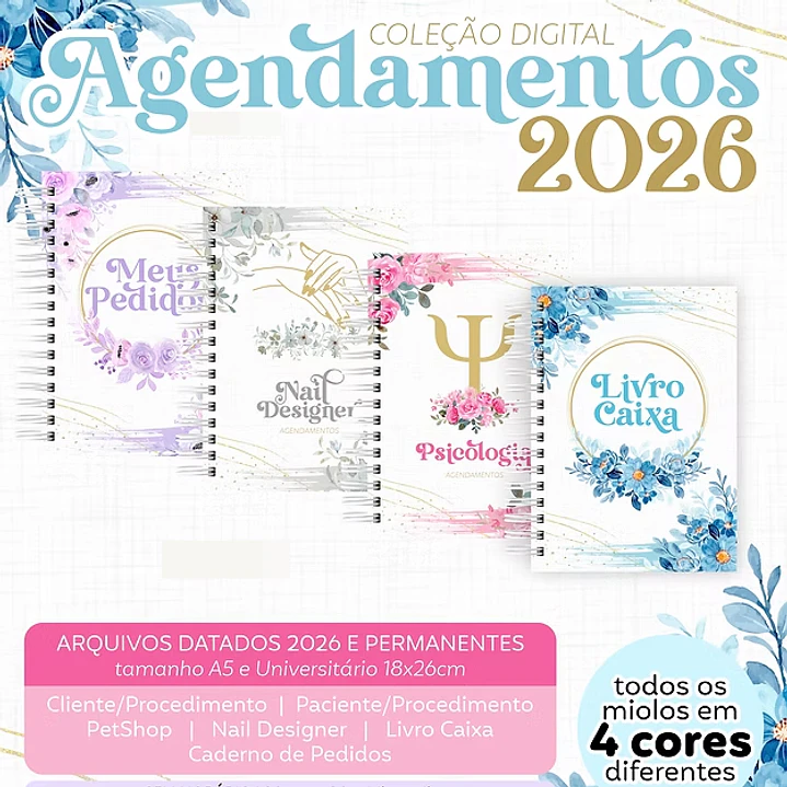 Coleção Digital Agendamentos 2026 Completa 1