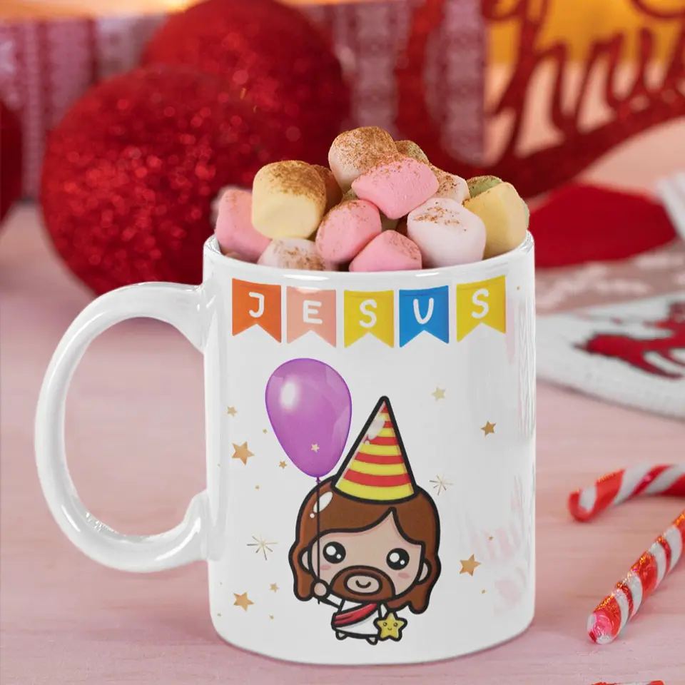 Arte Caneca Aniversário Jesus Arquivo em Jpg  1