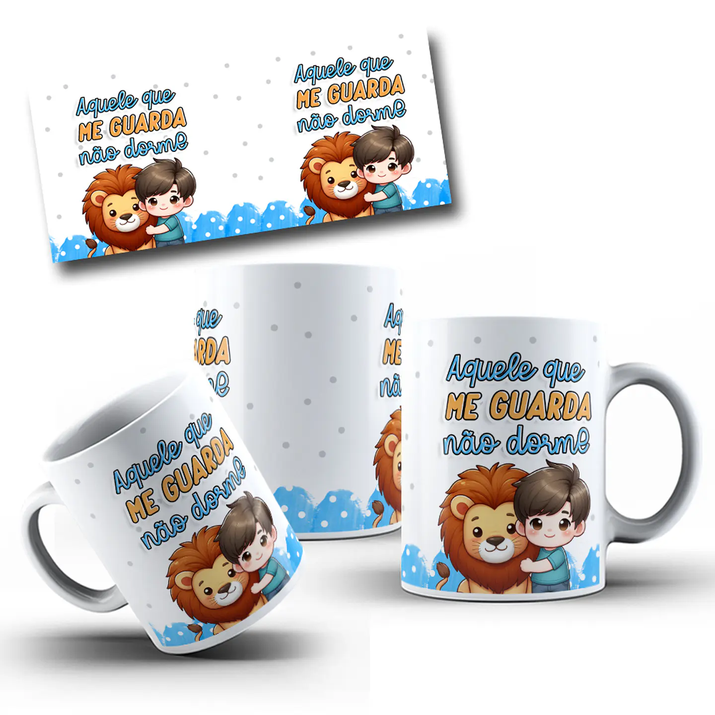 Arte Caneca Aquele que me guarda e não dorme Arquivo em Jpg  1