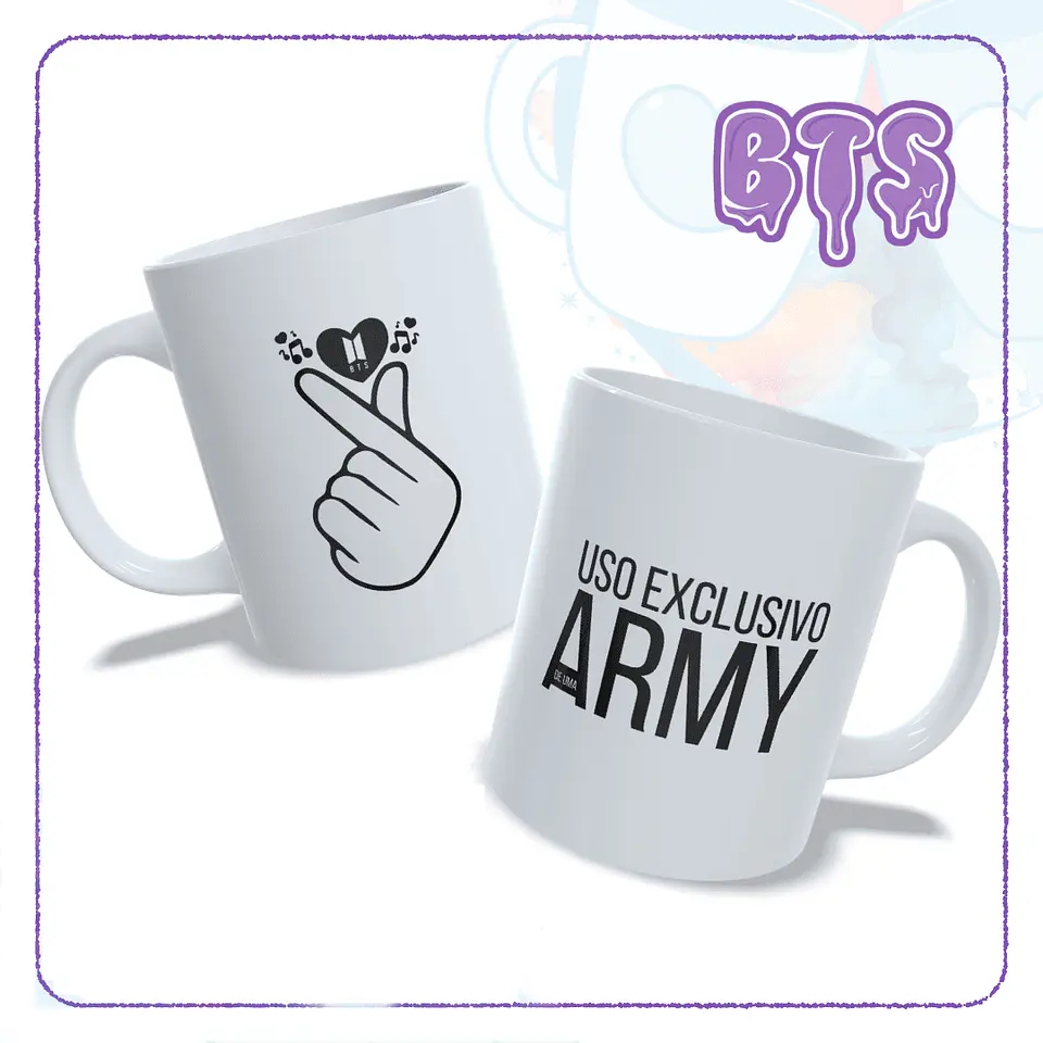 Arte Caneca BTS Caneca Army Arquivo em Jpg 1