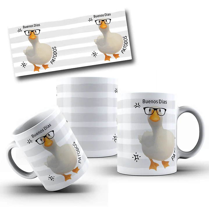 Arte Caneca Buenos Dias PATODOS Arquivo em Jpg  1