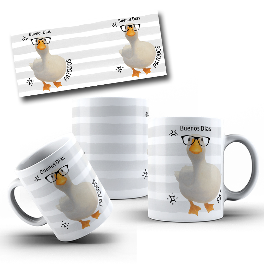 Arte Caneca Buenos Dias PATODOS Arquivo em Jpg  1