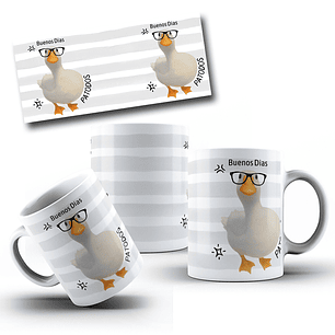 Arte Caneca Buenos Dias PATODOS Arquivo em Jpg 