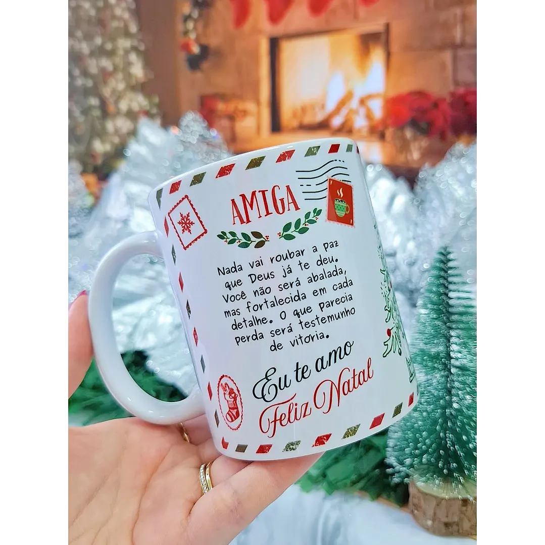 Arte Caneca Correspondência Natalina Vintage Arquivo em Jpg 1