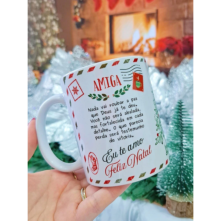 Arte Caneca Correspondência Natalina Vintage Arquivo em Jpg 1