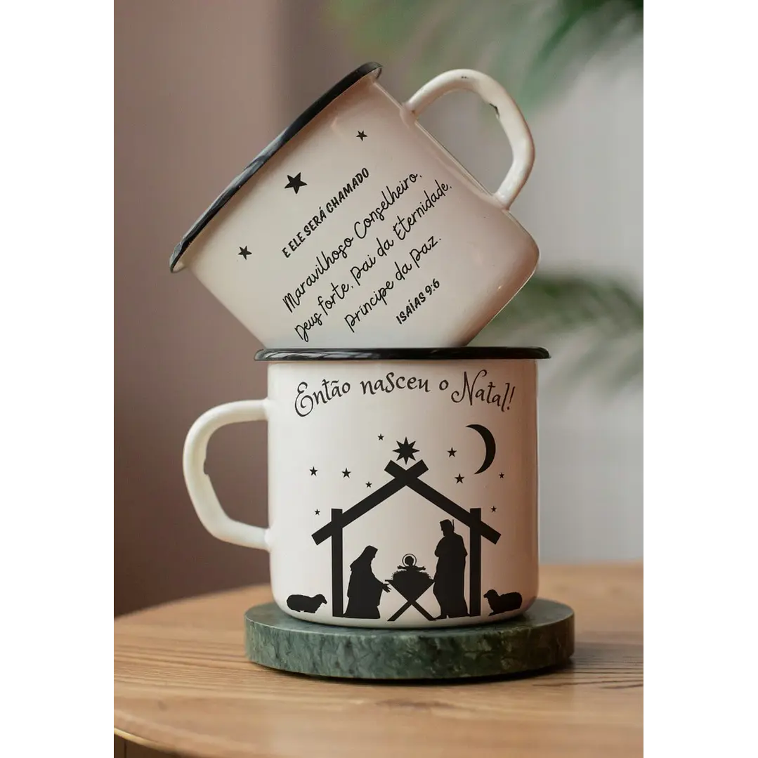 Arte Caneca Então Nasceu o natal Jesus Arquivo em Jpg  1