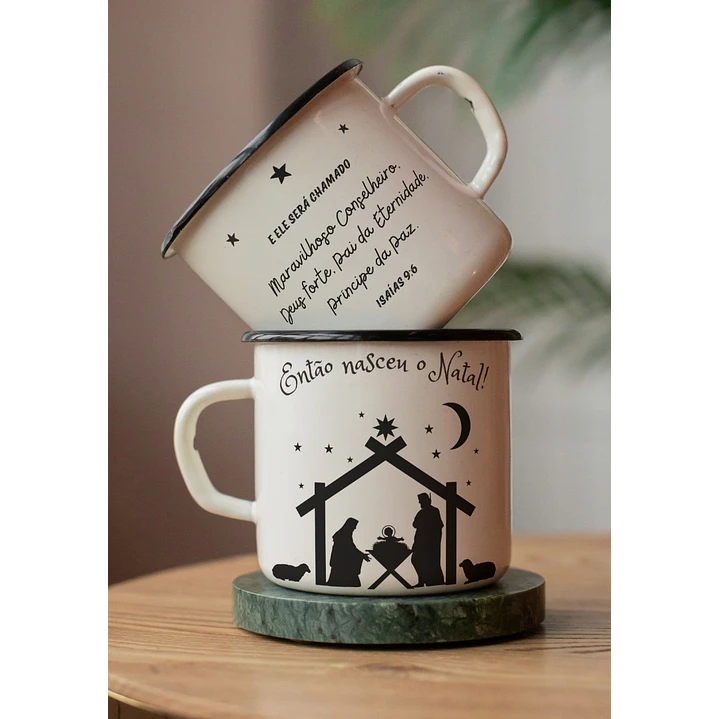 Arte Caneca Então Nasceu o natal Jesus Arquivo em Jpg  1