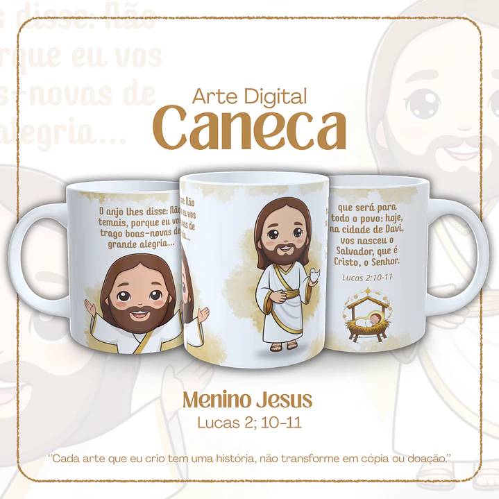 Arte Caneca Feliz Menino Jesus Arquivo em Jpg 1