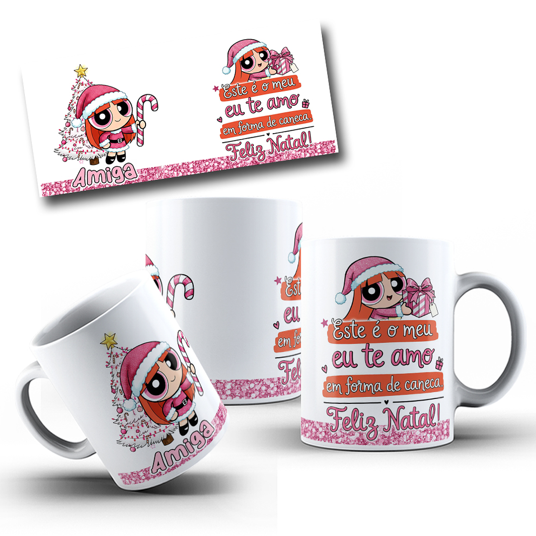 Arte Caneca Não é meu te amo em forma café meninas super poderosas Arquivo em Jpg 1