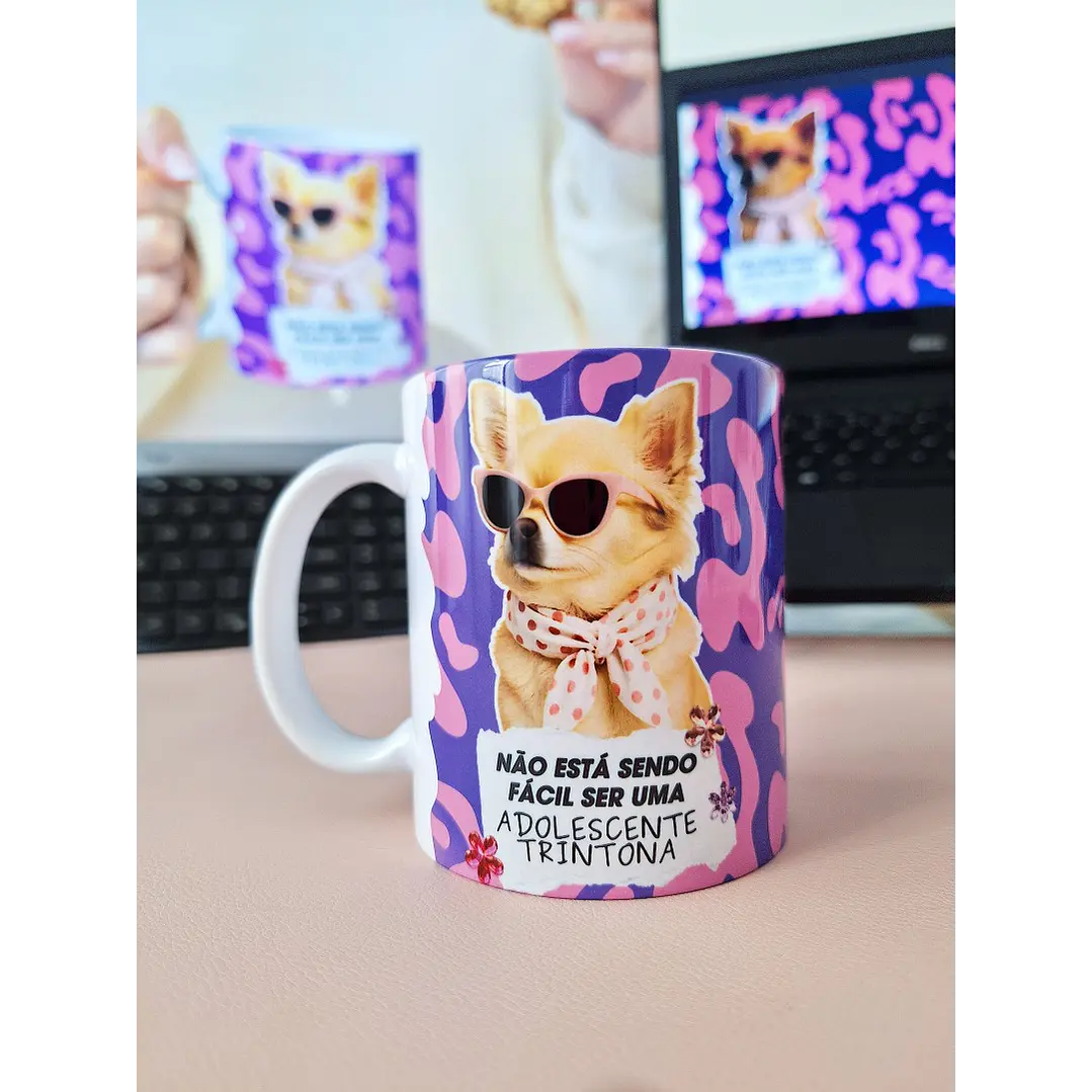 Arte Caneca Não está sendo fácil ser uma adolescente trintona Arquivo em Jpg 1