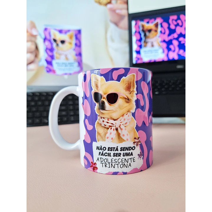 Arte Caneca Não está sendo fácil ser uma adolescente trintona Arquivo em Jpg 1