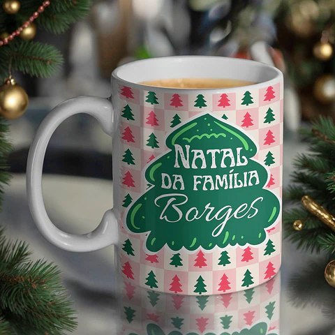 Arte Caneca Natal da Família Arquivo em Jpg 