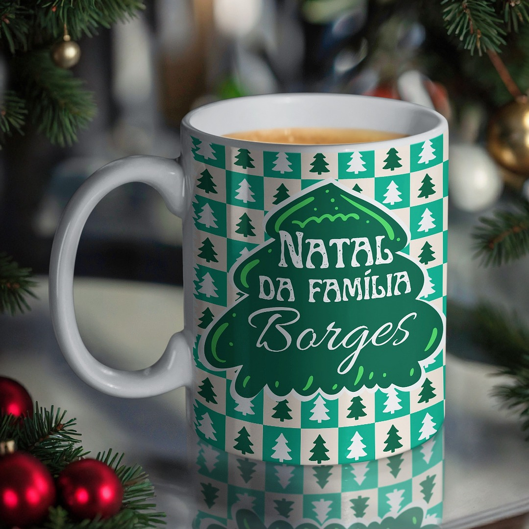 Arte Caneca Natal da Família Arquivo em Jpg  2