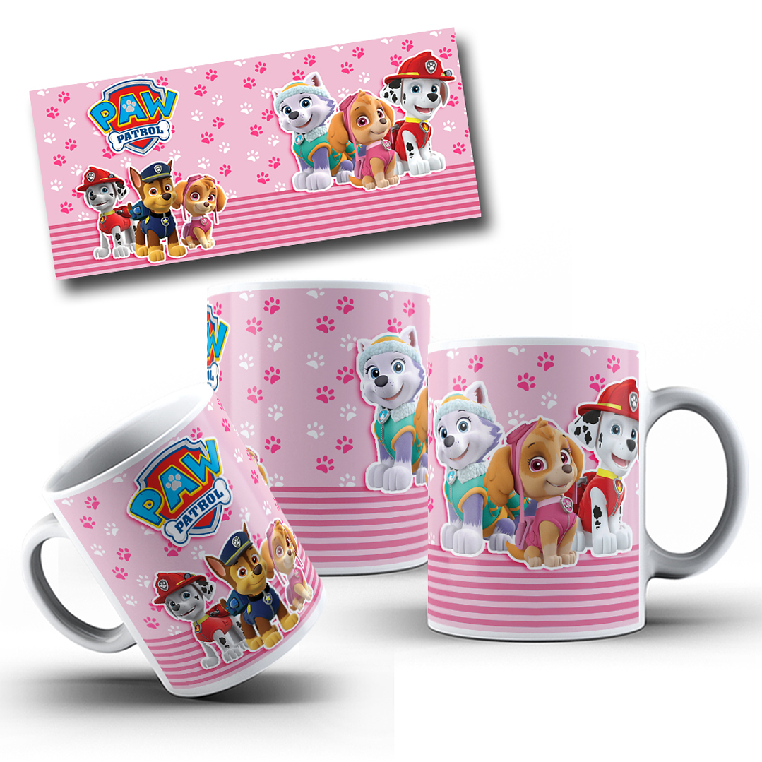 Arte Caneca Patrulha Canina Menina e Menino em Jpg 1