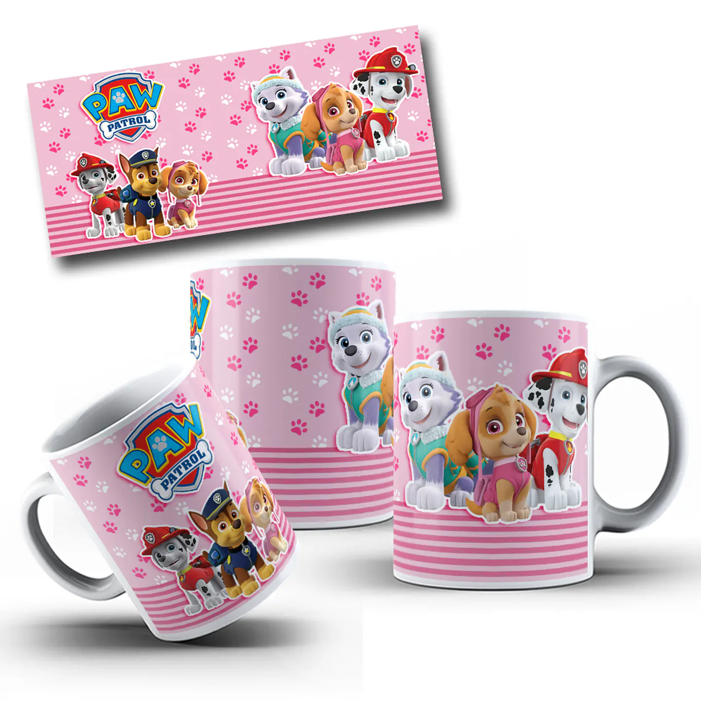 Arte Caneca Patrulha Canina Menina e Menino em Jpg 1