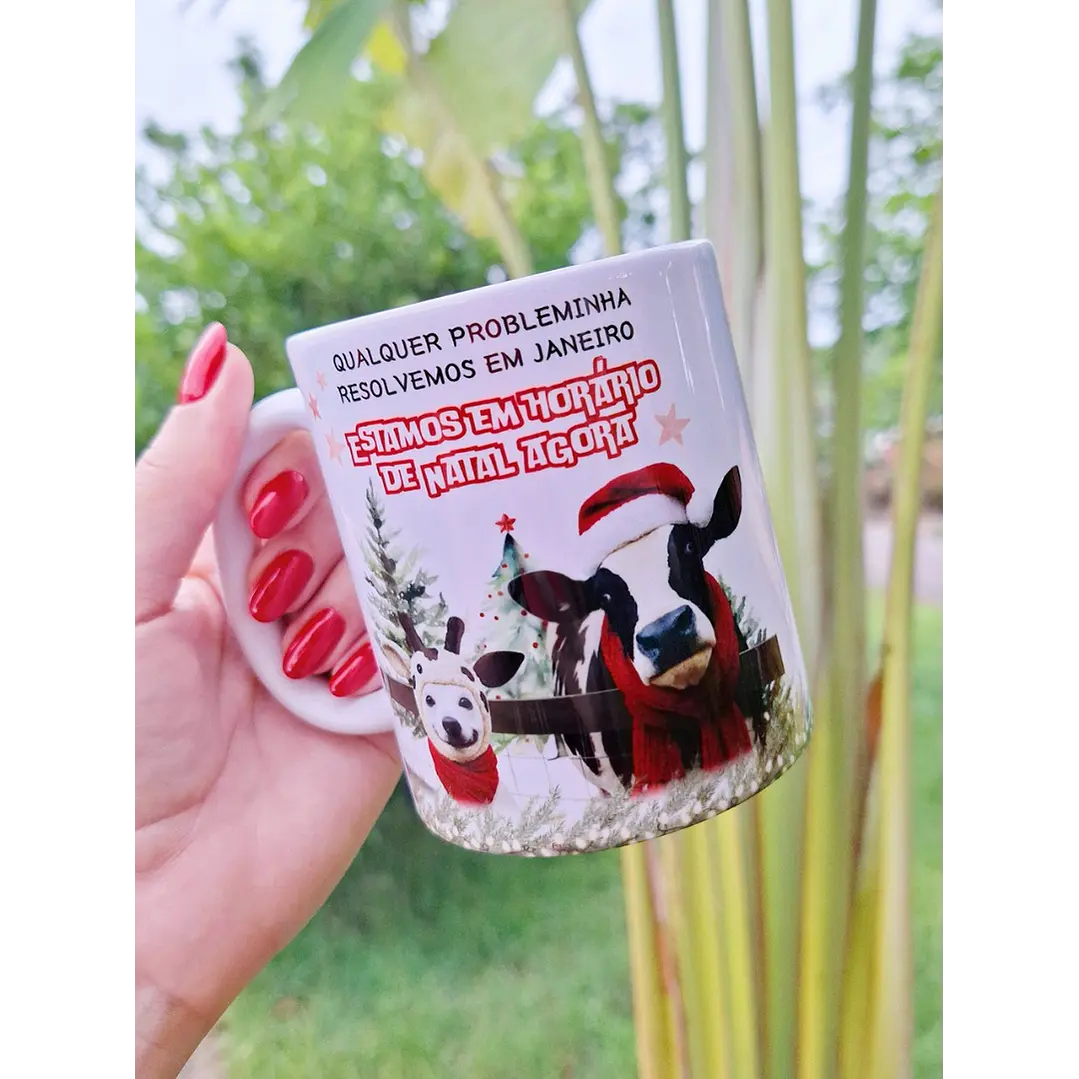 Arte Caneca Qualquer probleminha resolvemos em Janeiro, estamos em horário de Natal agora em Jpg 1