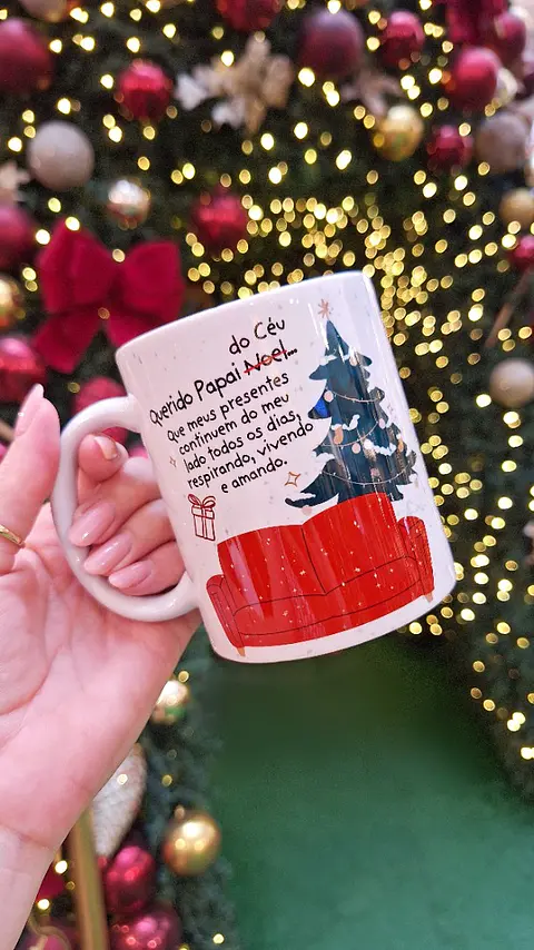 Arte Caneca Querido Papai do céu, que meus presentes continuem do meu lado todos os dias em Jpg
