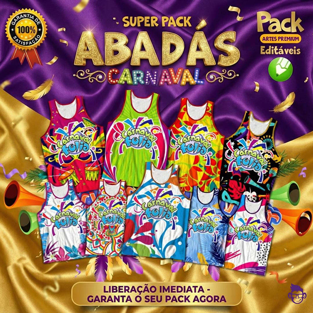 100 Artes Modelo de Abada Carnaval Bloco Arquivo Editável Vetor Abadás Template 1