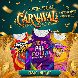 5 Artes Modelo de Abada Carnaval Bloco Arquivo Editável Vetor Abadás Template