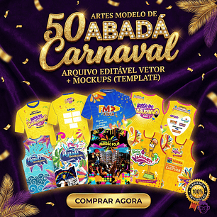 50 Artes Modelo de Abada Carnaval Bloco Arquivo Editável Vetor Abadás Template