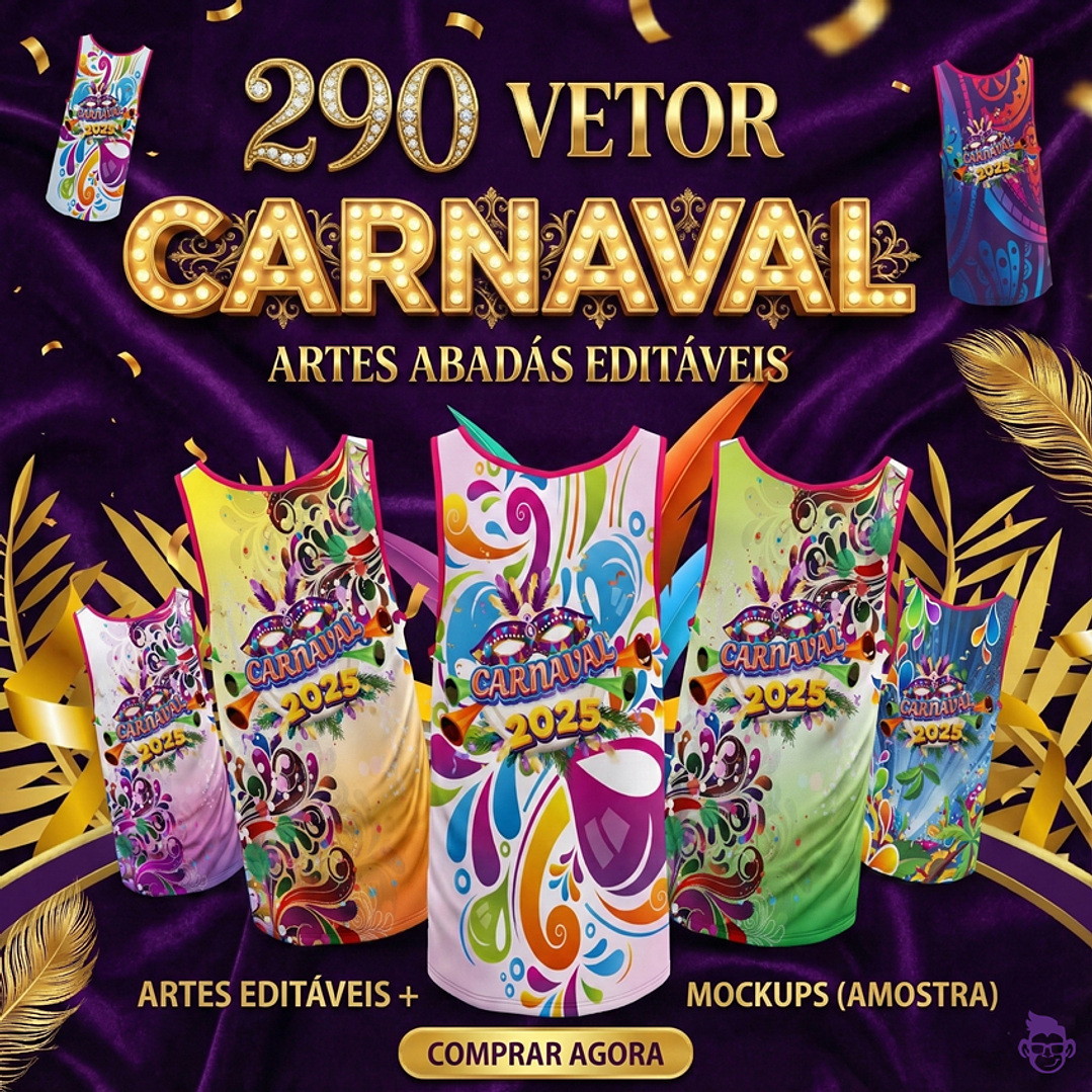 290 Artes Modelo de Abada Carnaval 2025 Bloco Arquivo Editável Vetor Abadás Template 1