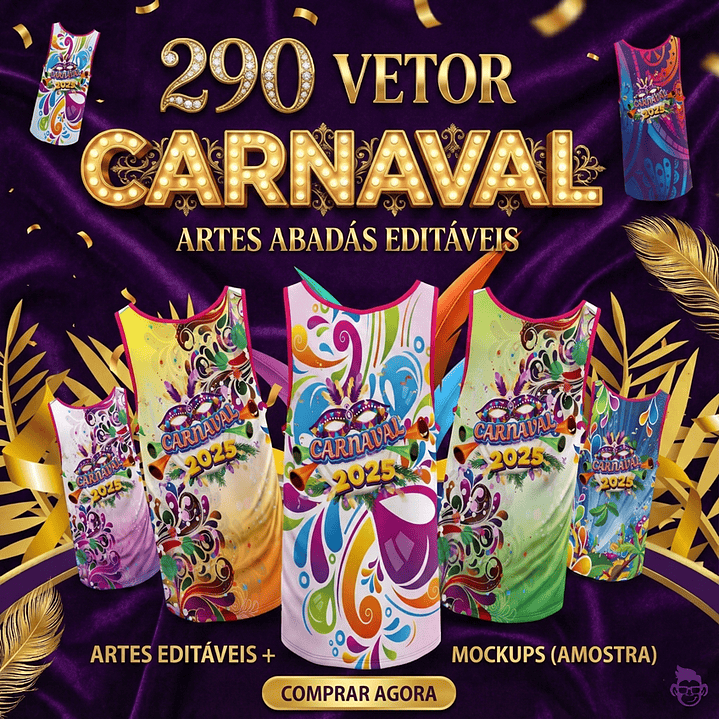 290 Artes Modelo de Abada Carnaval 2025 Bloco Arquivo Editável Vetor Abadás Template 1