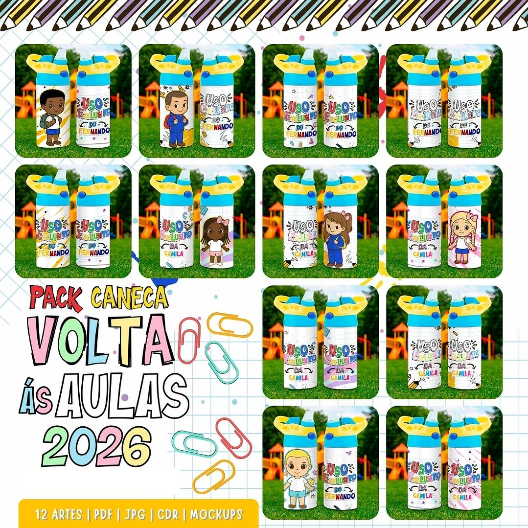 Combo Volta as aulas Squeeze, Caneca, Capa agenda, Toalhinhas e Muito mais Arquivo Editável 5