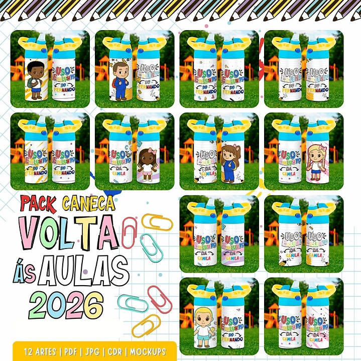 Combo Volta as aulas Squeeze, Caneca, Capa agenda, Toalhinhas e Muito mais Arquivo Editável 5