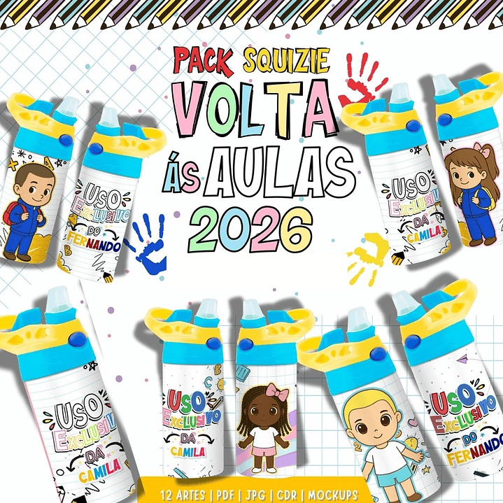 Combo Volta as aulas Squeeze, Caneca, Capa agenda, Toalhinhas e Muito mais Arquivo Editável 1