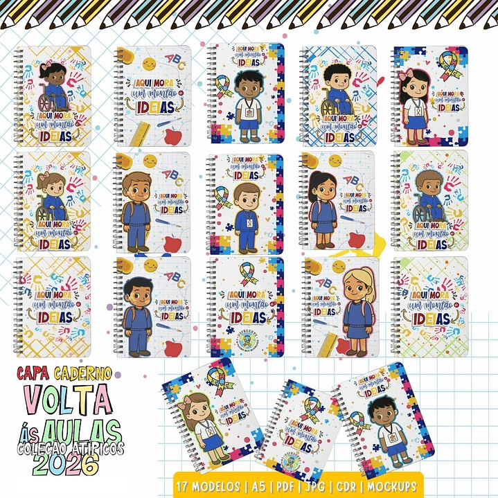 Combo Volta as aulas Squeeze, Caneca, Capa agenda, Toalhinhas e Muito mais Arquivo Editável 14