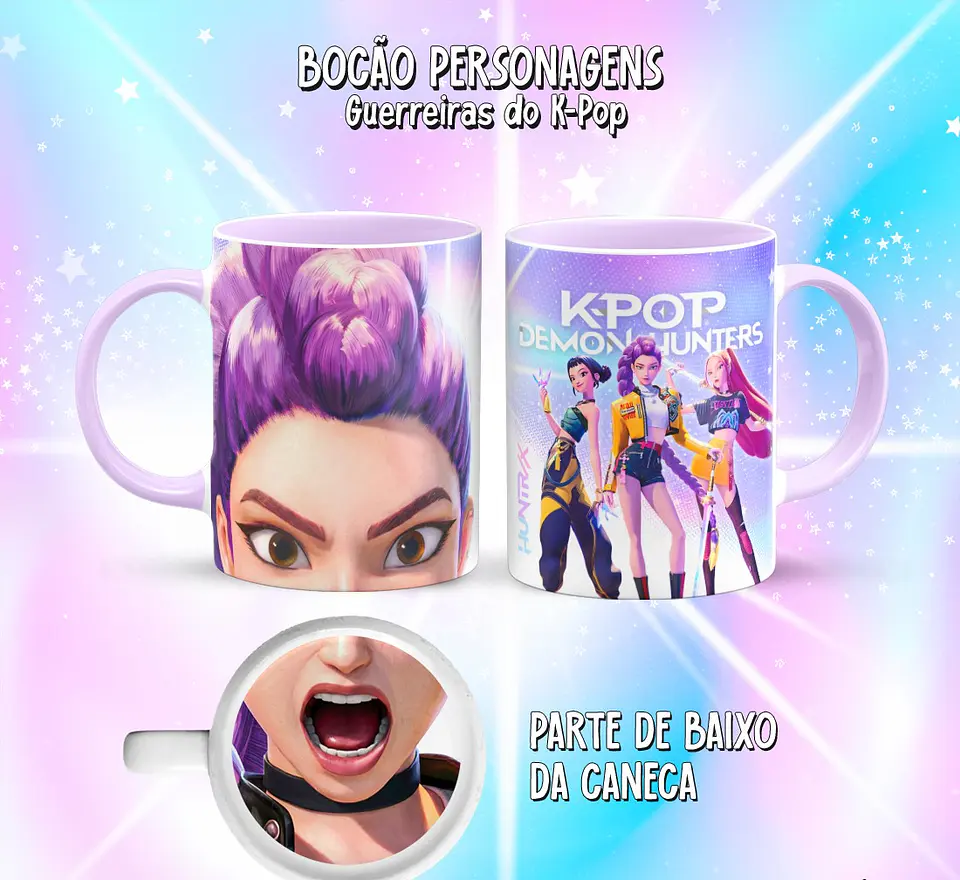 10 Artes para Caneca Bocão Guerreiras do K-Pop Arquivo em Png  1