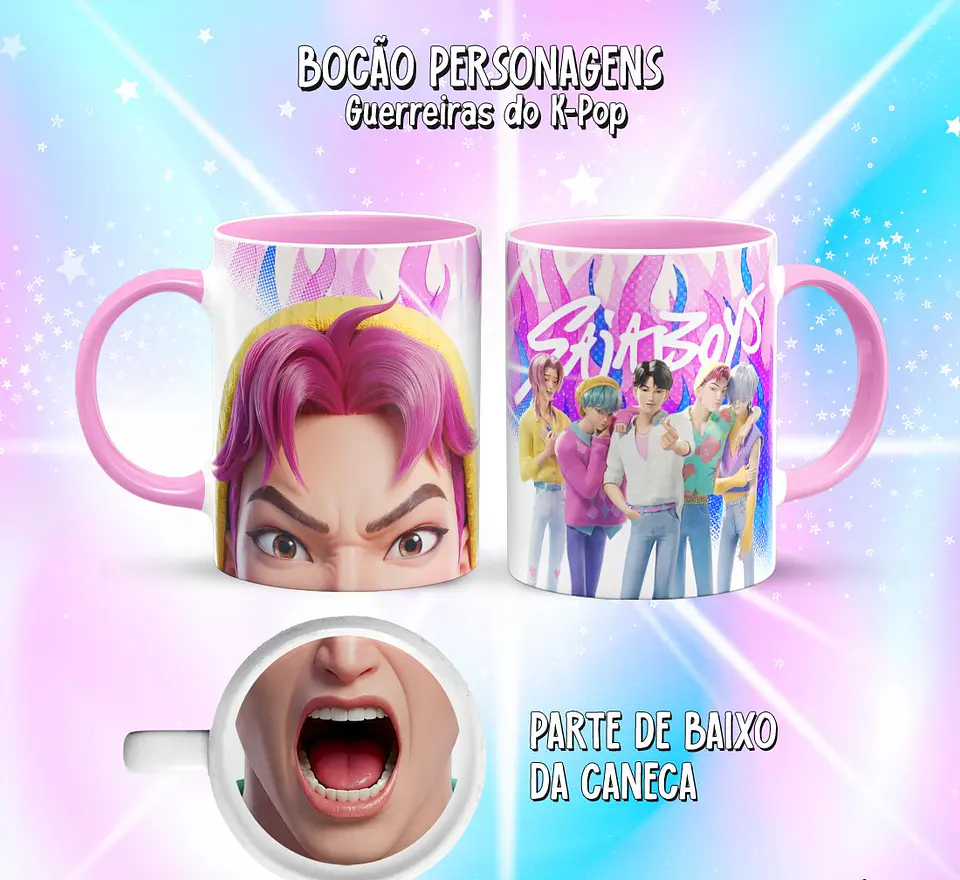 10 Artes para Caneca Bocão Guerreiras do K-Pop Arquivo em Png  3