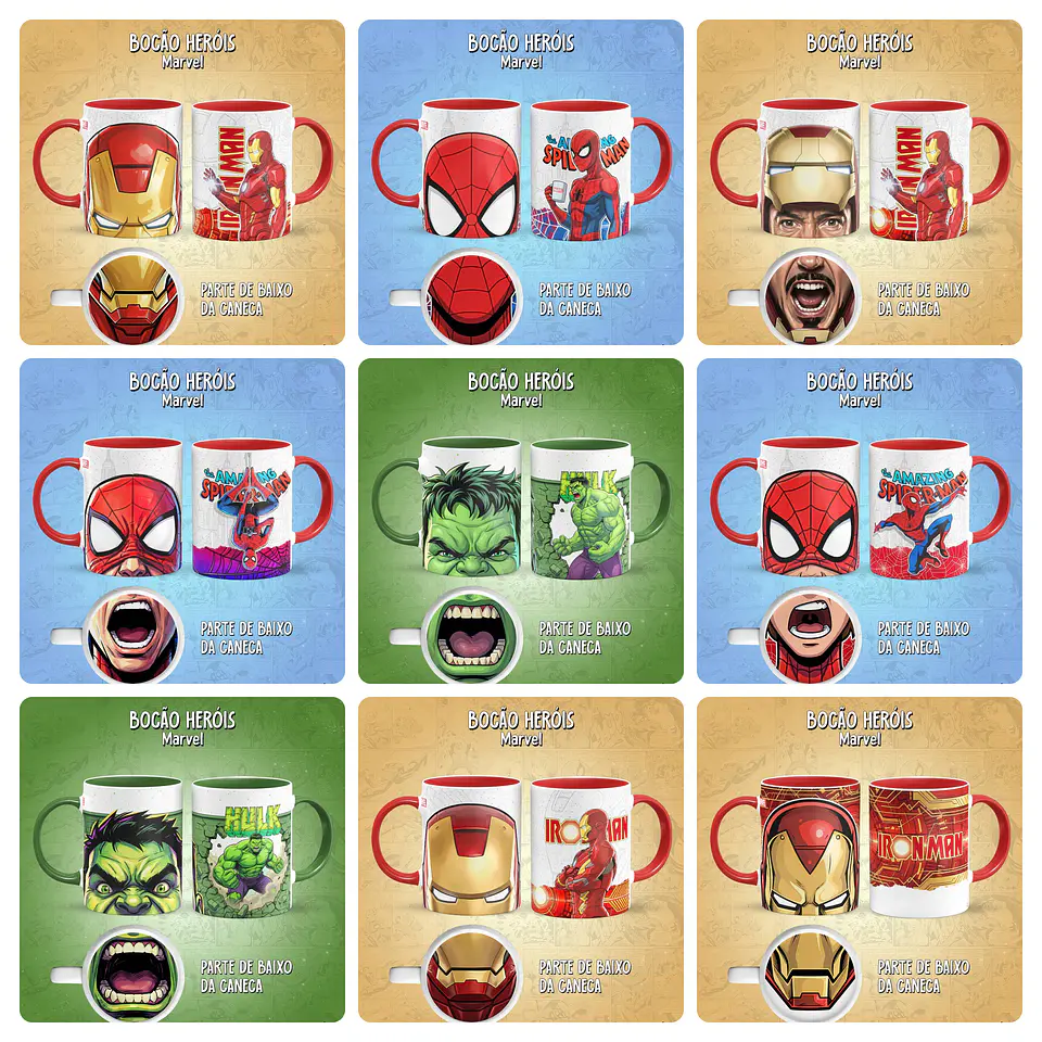 49 Artes para Caneca Bocão Herois Arquivo em Png  1