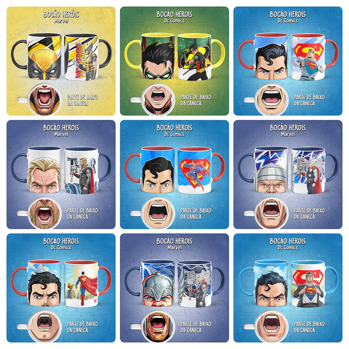 49 Artes para Caneca Bocão Herois Arquivo em Png  2
