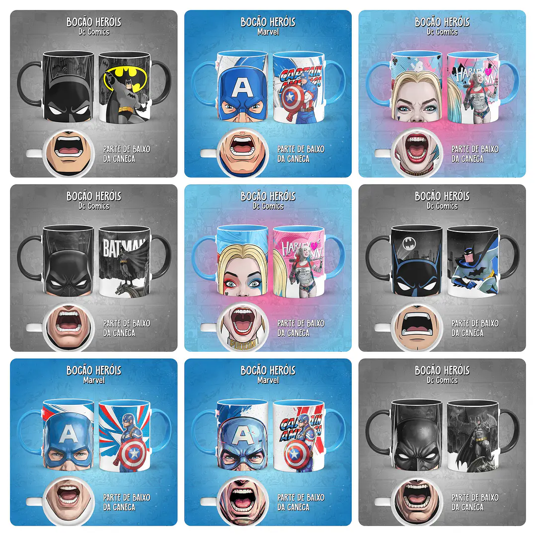 49 Artes para Caneca Bocão Herois Arquivo em Png  4